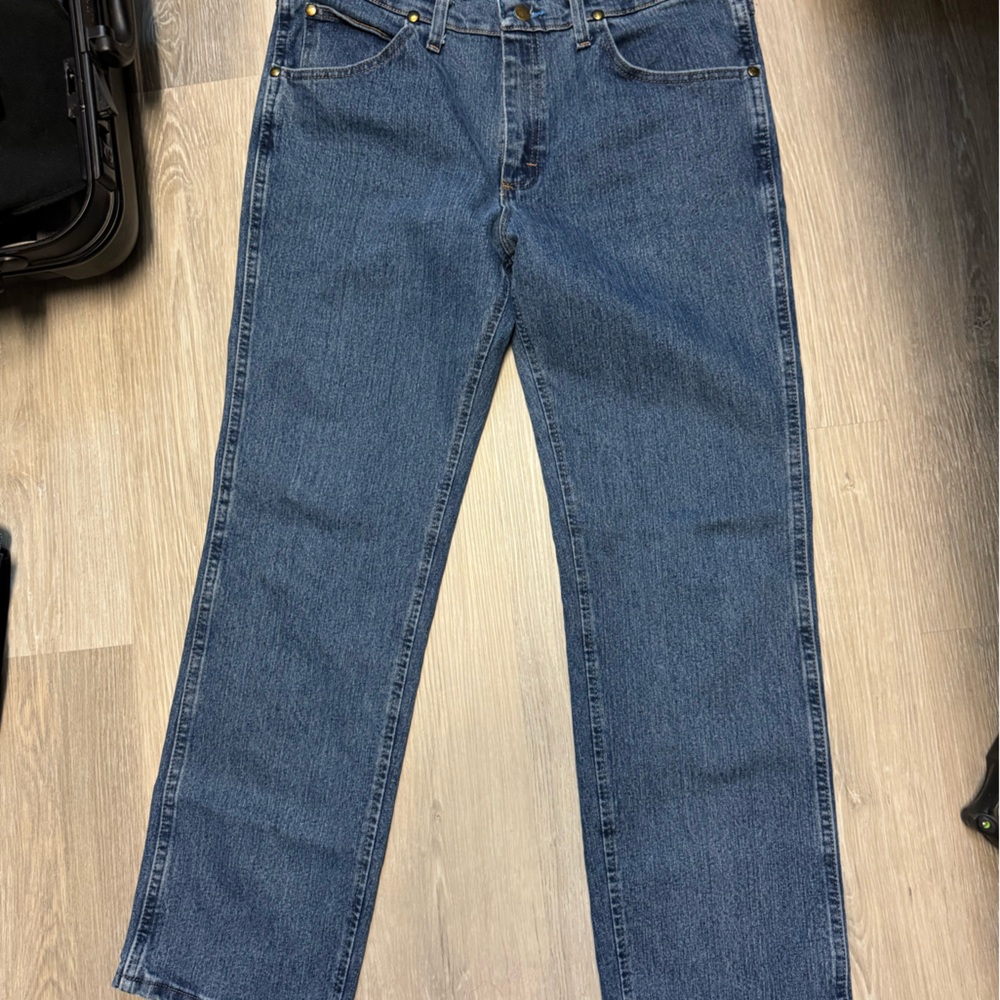 Wrangler Men's Straight Fit Blue Jeans 35x30